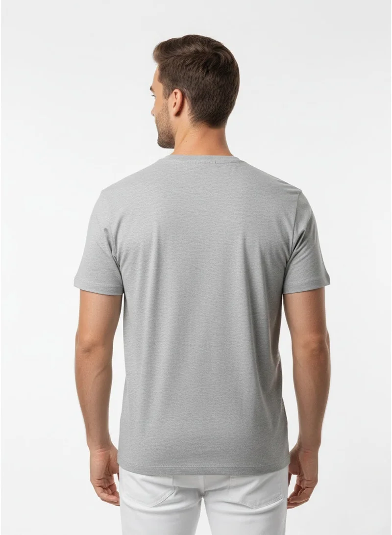 لعب البولو تيشيرت رجالي مطبوع - رمادي